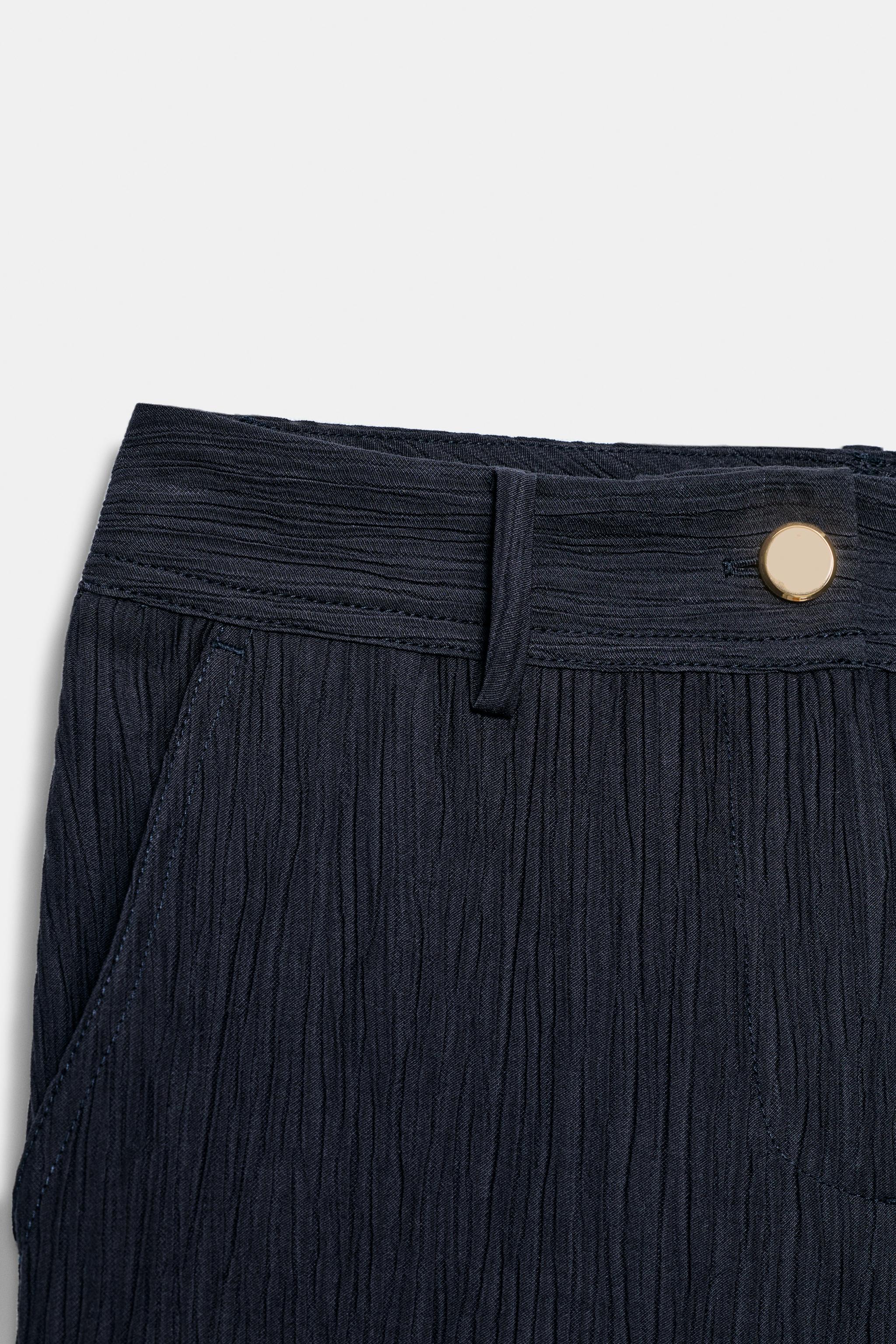 WRINKLED EFFECT STRAIGHT PANTS
